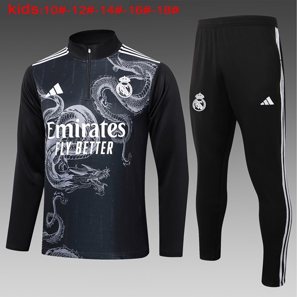 Bambino Felpa Allenamento Real Madrid 24/25 Nero